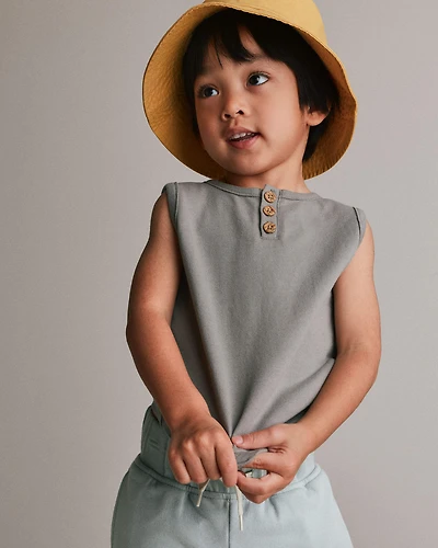 Toddler Boy Henley Tank - Sage