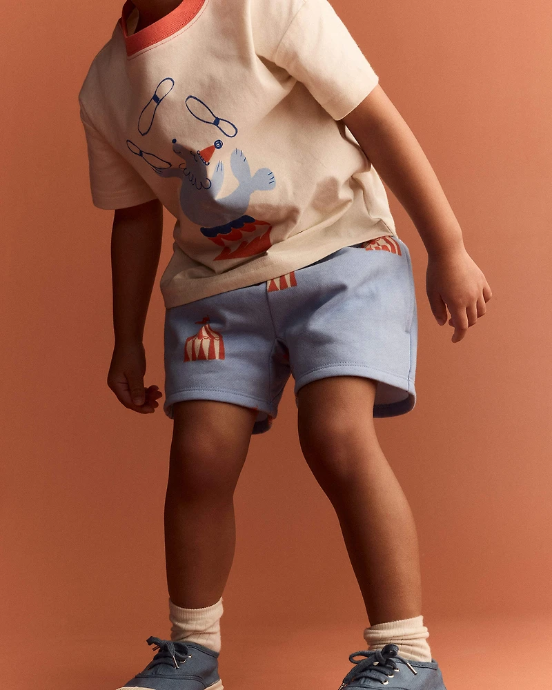 Toddler City Park™ Short Big Top Print - Blue