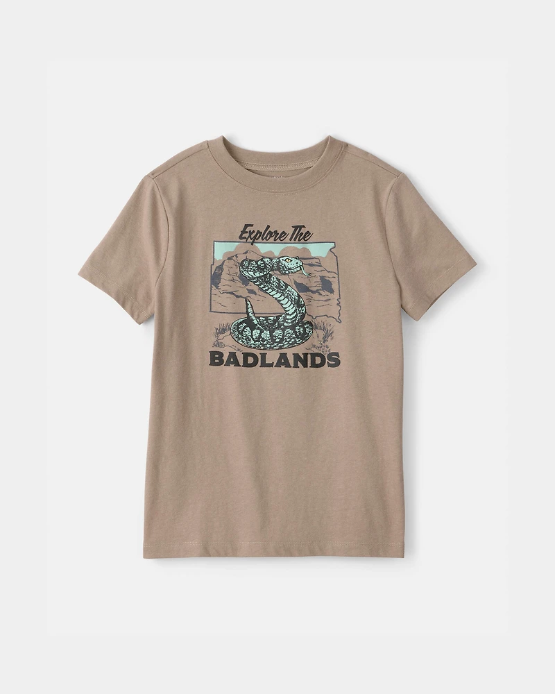 Boys Snake Graphic Tee - Beige