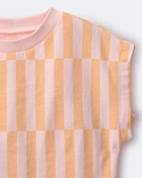 Toddler Girl Off-Center Stripe Dolman Tee - Rose/Light Orange