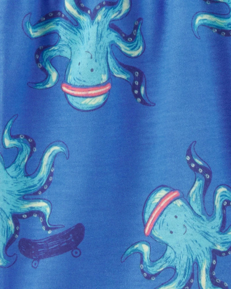 Toddler Boy 2-Piece Octopus Print Loose Fit Pyjamas