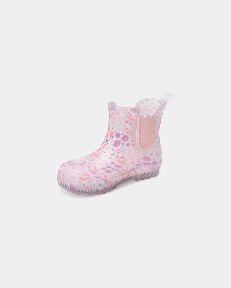 Toddler Girl Floral Rainboots - Pink/Purple