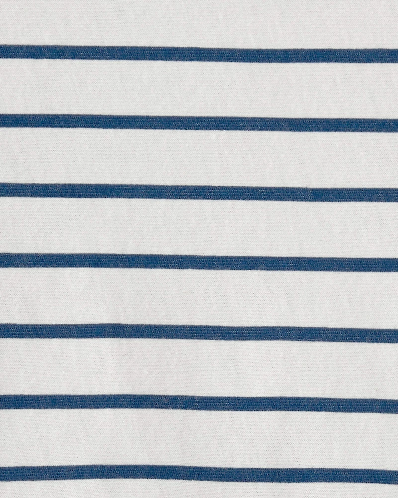 Toddler Girl Striped Short-Sleeve Dress - Blue/Ivory