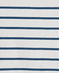 Toddler Girl Striped Short-Sleeve Dress - Blue/Ivory