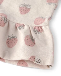 Girls 2-Piece Top & Short Set Made with Organic Cotton Strawberry Print