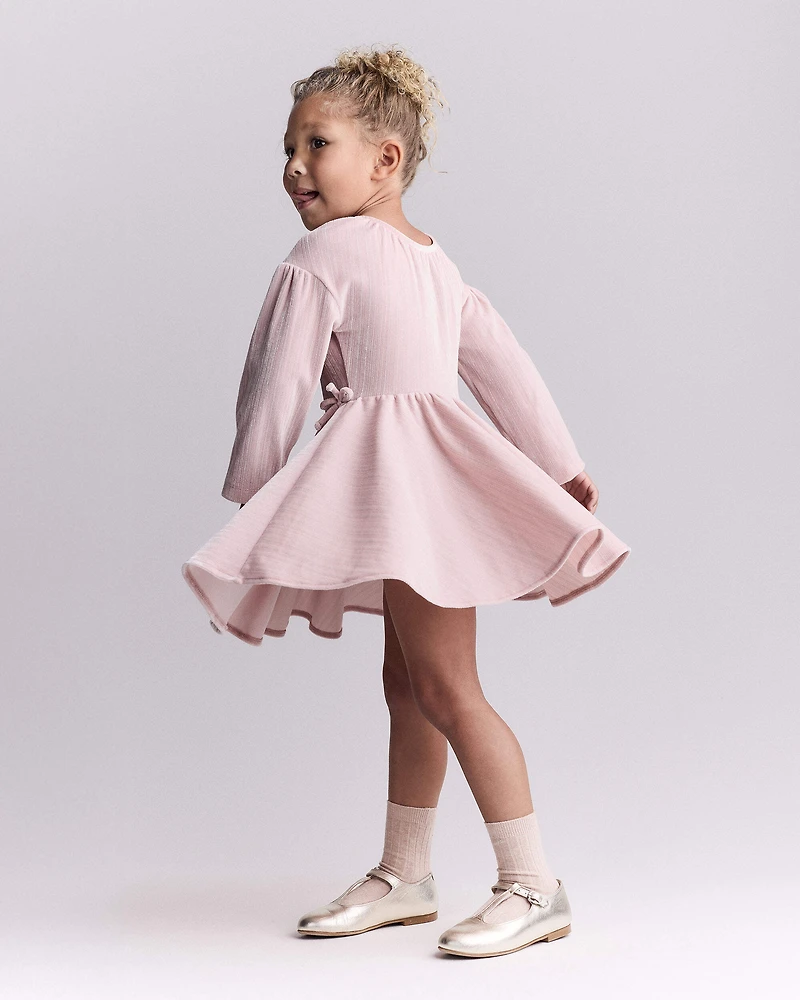 Toddler Girl Velvety Avenue Twirl™ Dress - Light Pink