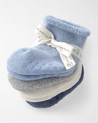 Baby Boy 4-Pack Slip Resistant Socks  Made with Organic Cotton