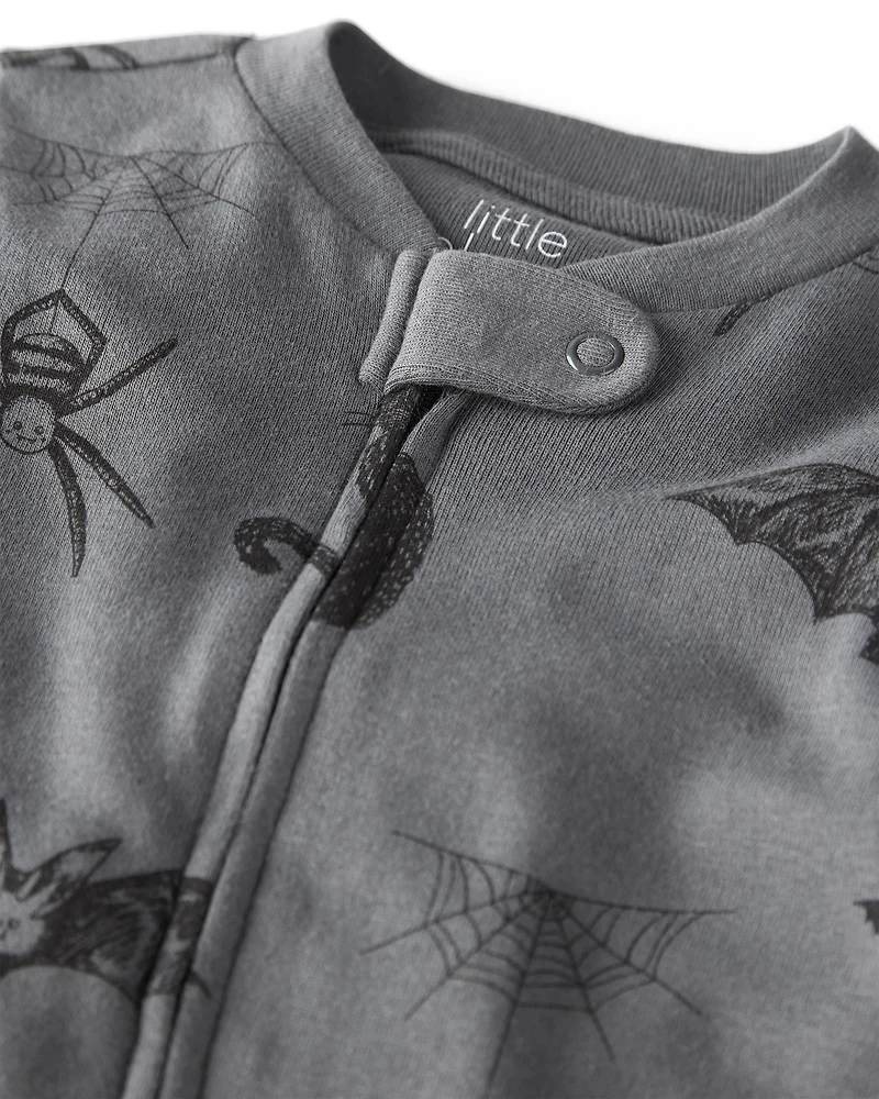 Baby Organic Cotton Sleep & Play Pyjamas Spooky Creatures Print