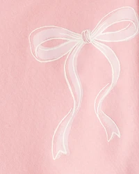 Toddler Girl Bow French Terry Long-Sleeve Top & Skirt Set - Pink