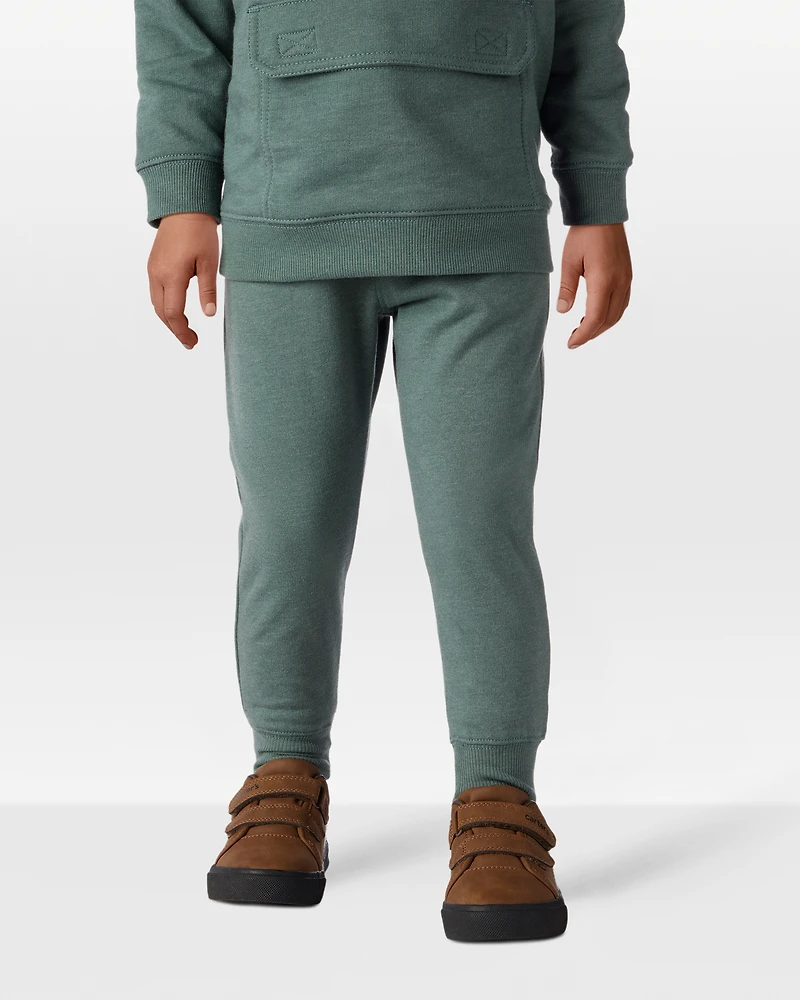 Toddler Boy Solid Fleece Cotton Jogger - Green