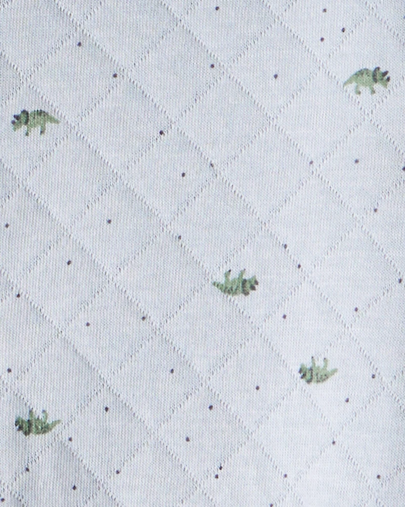 Baby Boy Dinosaur Print Long-Sleeve Jumpsuit - Blue