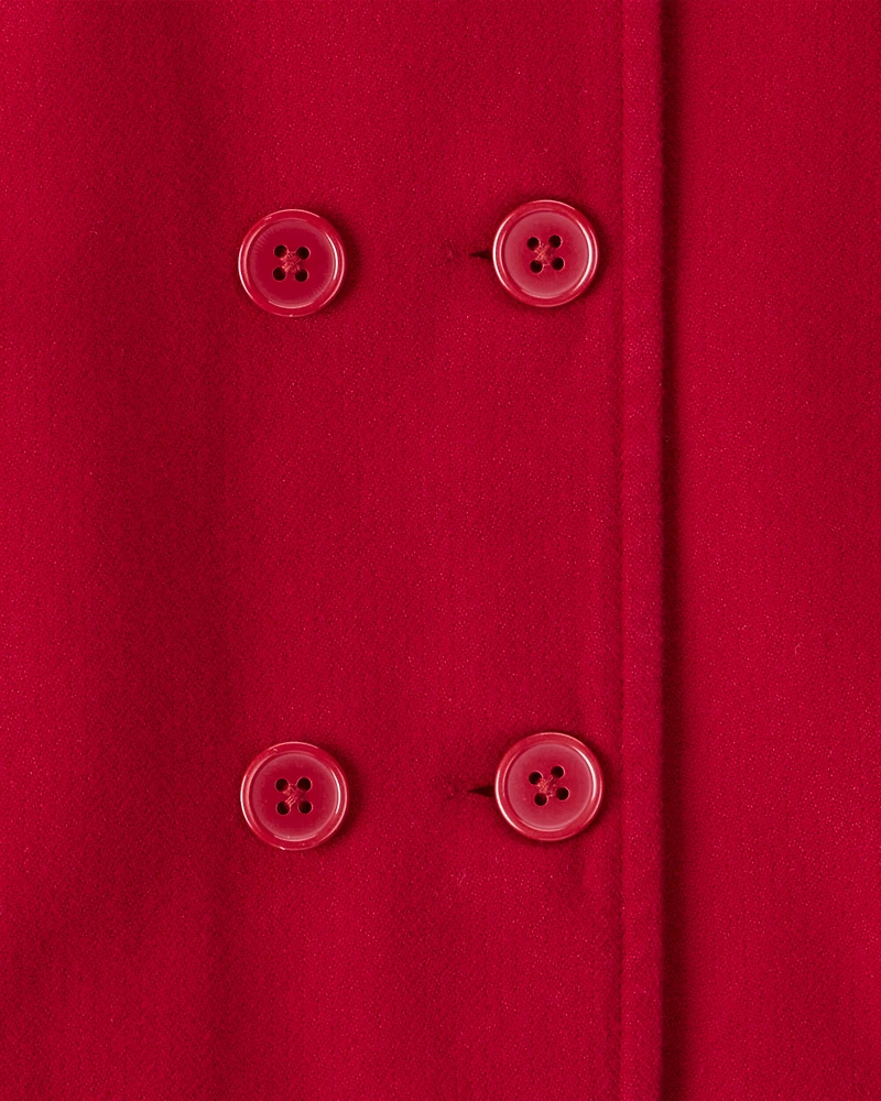 Toddler Girl Long-Sleeve Fashion Peacoat - Red