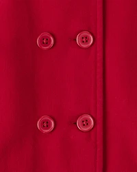 Toddler Girl Long-Sleeve Fashion Peacoat - Red