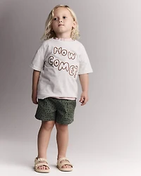 Toddler 'How Come' Rolled Cuff Tee - Heathered Grey