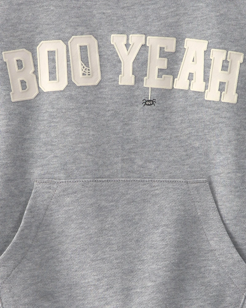 Baby Boy 2-Piece 'Boo Yeah' Halloween French Terry Top & Pant Set - Grey/Black