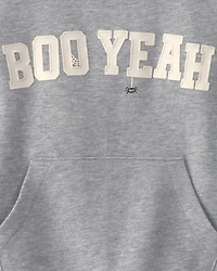 Baby Boy 2-Piece 'Boo Yeah' Halloween French Terry Top & Pant Set - Grey/Black