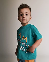 Toddler 'I Am Doing My Things' Relaxed  Graphic Tee - Teal