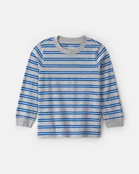 Toddler Boy Striped Long-Sleeve T-Shirt - Grey/Blue