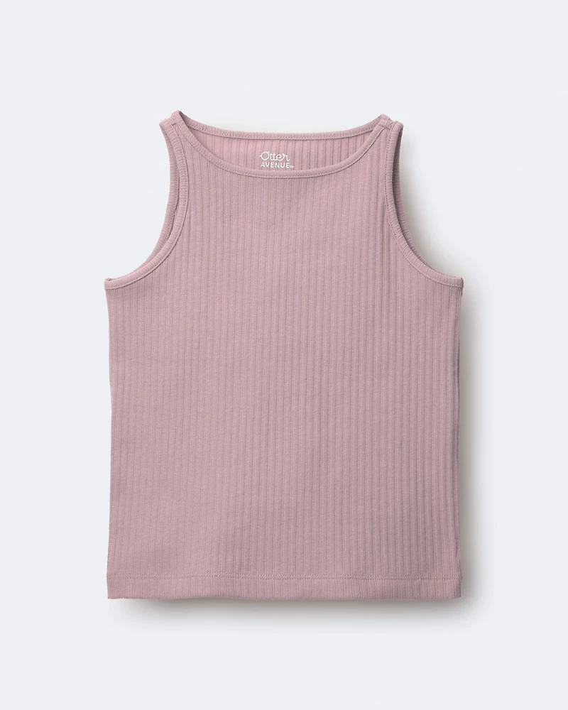 Toddler Girl Ribbed Playtime Tank - Mauve