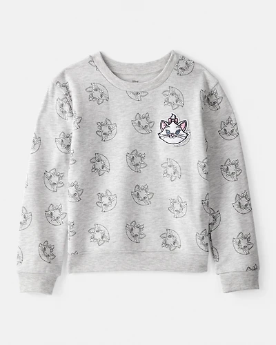 Girls Aristocats Marie Pullover Sweatshirt - Grey