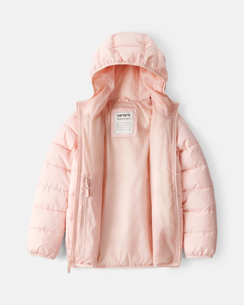 Girls Midweight Packable Puffer