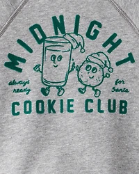 Toddler Boy DayDream Fleece Midnight Cookie Club Long-Sleeve Pullover Sweatshirt - Grey