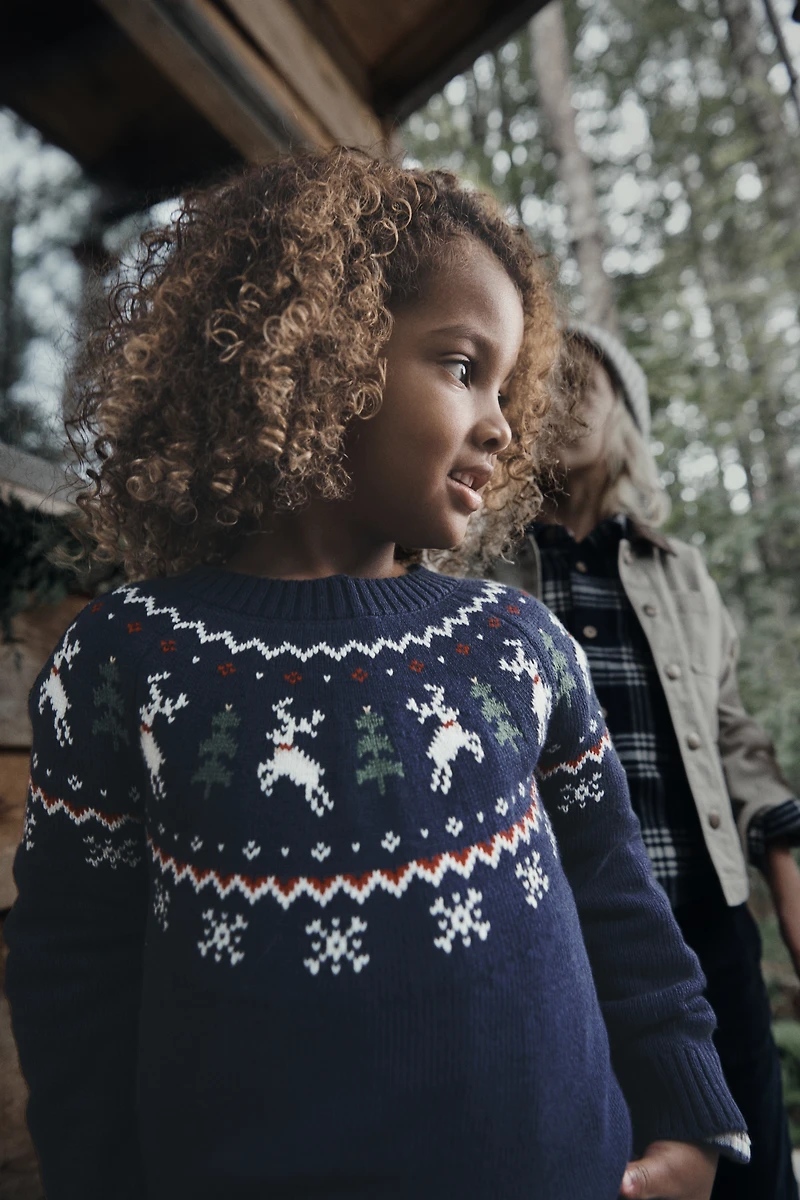 Toddler Organic Cotton Fair Isle Sweater Knit Pullover
