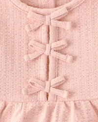 Baby Girl 3-Piece Striped Top & Short Set - Pink/Beige