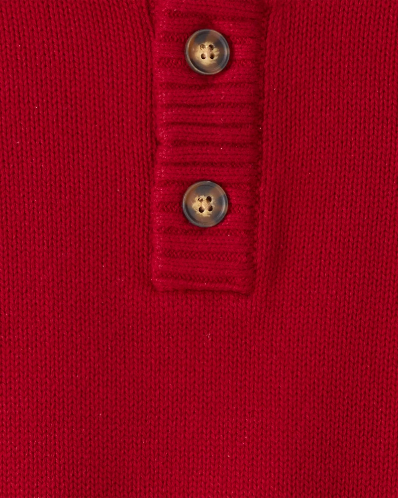 Toddler Boy Red Pullover Sweater -Red