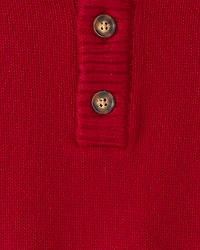 Toddler Boy Red Pullover Sweater -Red