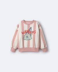 Toddler Whoops' Striped Ice Cream Dolman-Sleeve Sweatshirt - Peach
