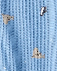 Baby Boy Arctic Animal Print Cotton Long-Sleeve Snug Fit 1-Piece pyjamas - Blue