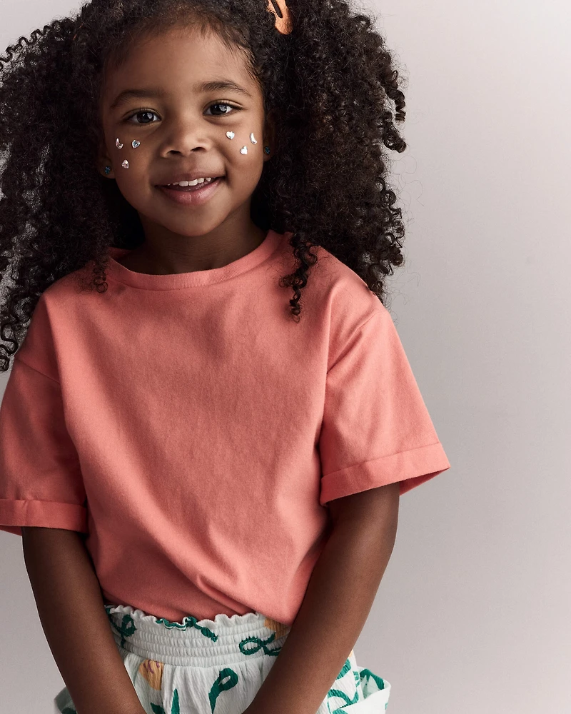 Toddler Rolled Cuff Tee - Orange