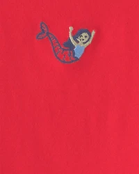 Baby Girl Mermaid Top - Red