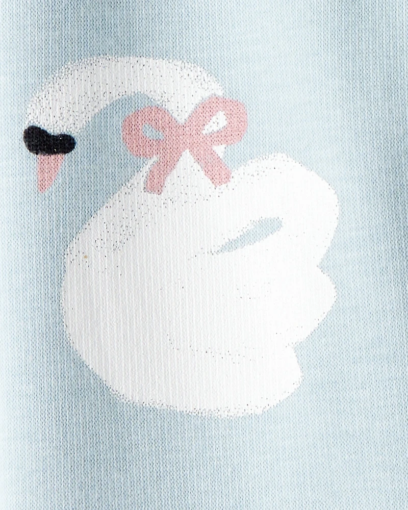 Toddler Girl Swan Pull-On Stretch Cozy Leggings - Blue