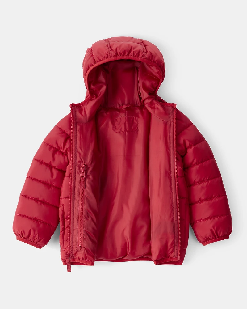 Toddler Hooded Puffer Jacket - Red