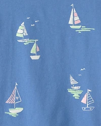 Toddler Girl Sailboat Graphic Tee - Blue