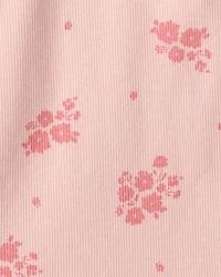 Toddler Girl Floral Cotton Ruffle Long-Sleeve Top - Pink