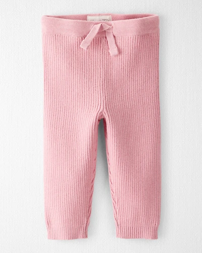 Baby Girl Organic Cotton Sweater Knit Pants