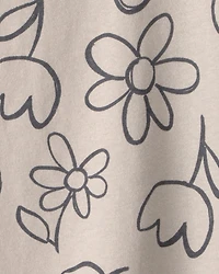 Baby Girl Ladybug Floral Top - Brown