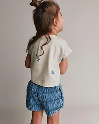 Toddler Girl Boxy Tee Sandcastle Print - Cream