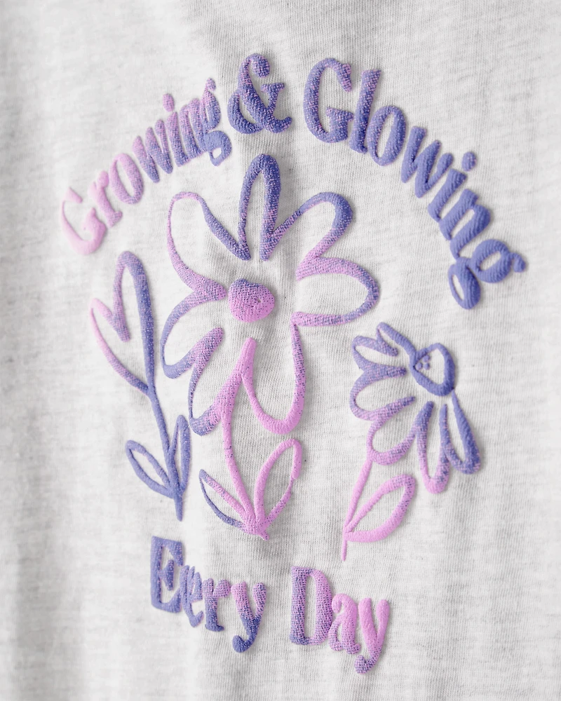 Girls Growing & Glowing Long-Sleeve Graphic Tee - Grey