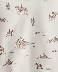 Kid French Terry Sweatshirt Made with Organic Cotton Western Rodeo Print