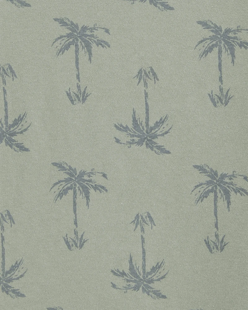 Boys Palm Tree Cotton-Blend - Green