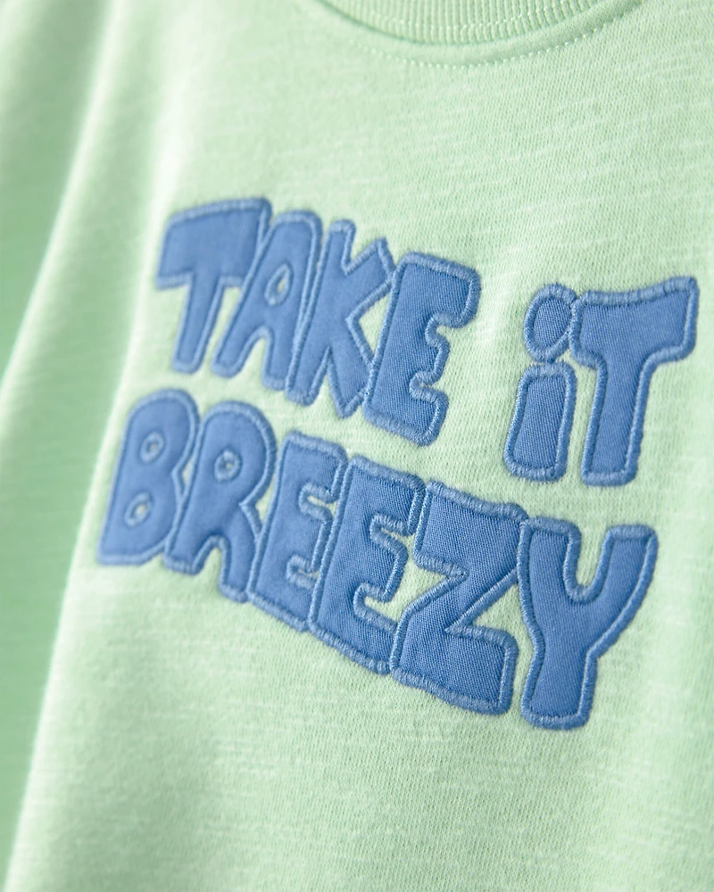 Baby 'Take It Breezy' French Terry Pullover Sweatshirt - Green