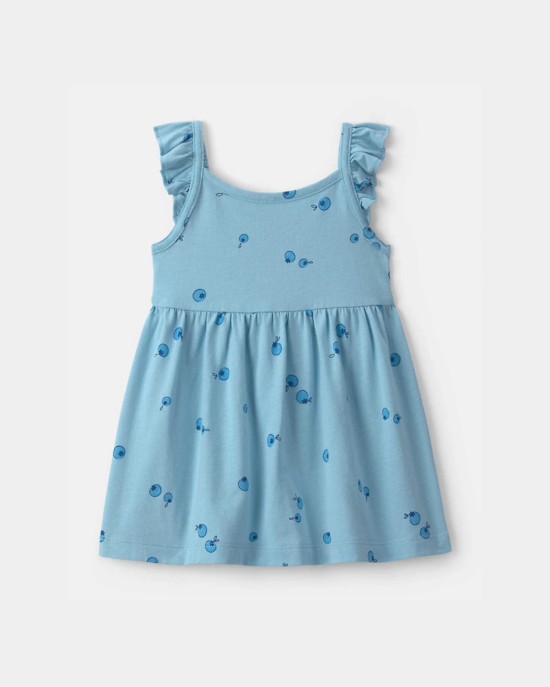 Baby Girl Blueberry Sleeveless Dress - Blue
