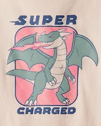 Boys Super Charged Long-Sleeve Graphic Tee - Tan