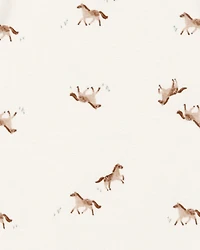 Baby Girl 5-Pack Floral Horses Short-Sleeve Cotton Bodysuits