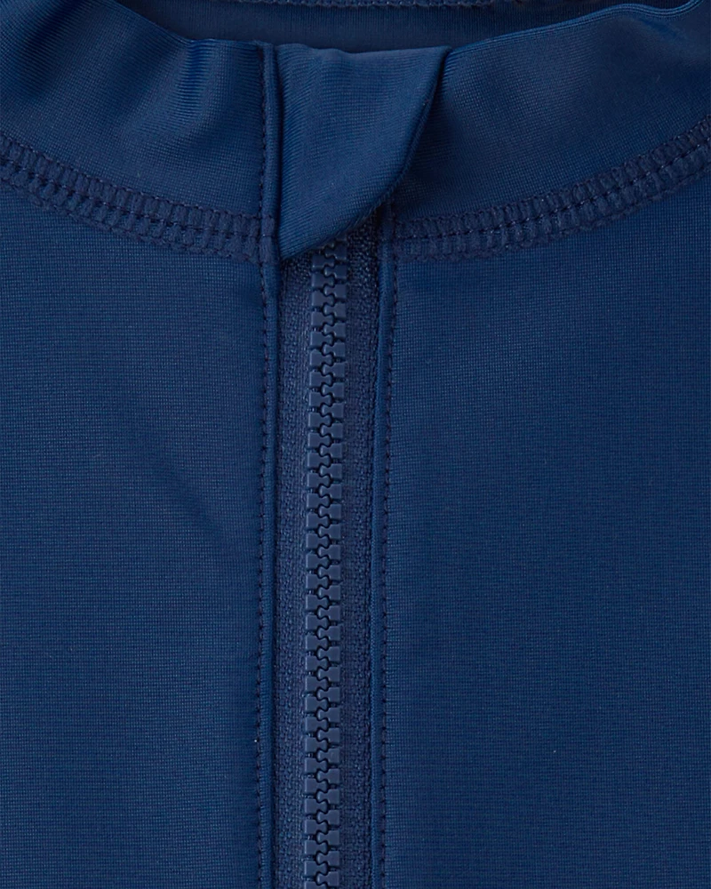 Toddler Boy Solid Long-Sleeve Rashguard - Navy/Blue