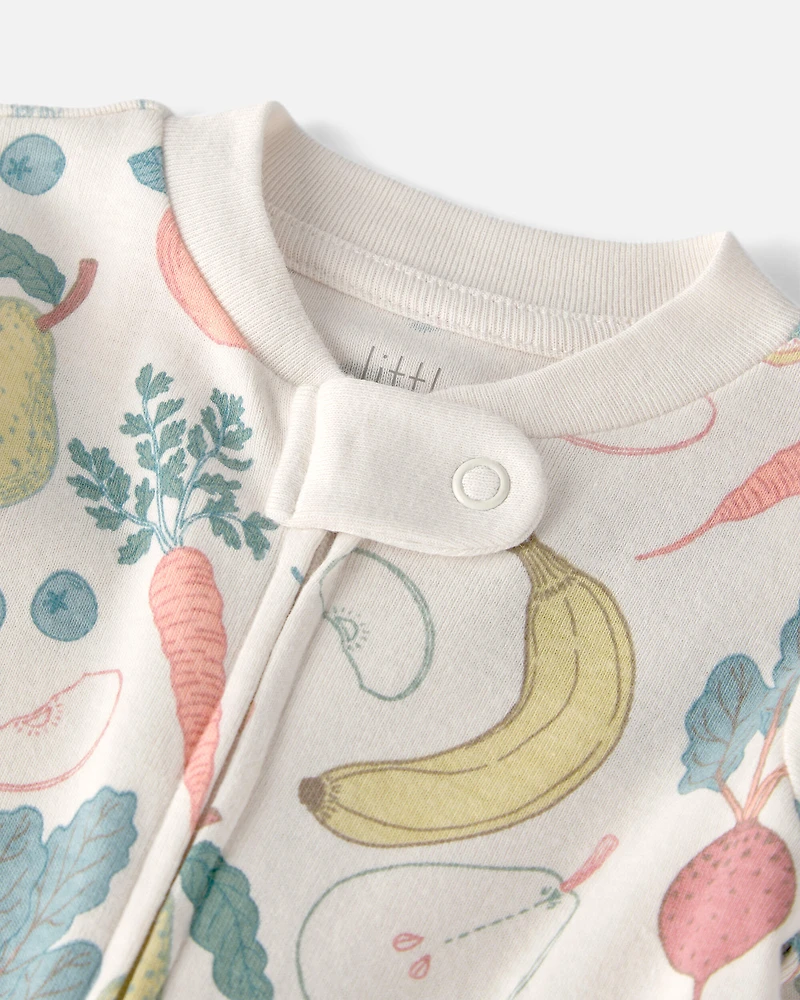 Baby Organic Cotton Sleep & Play Pyjama Veggie Fruit Print